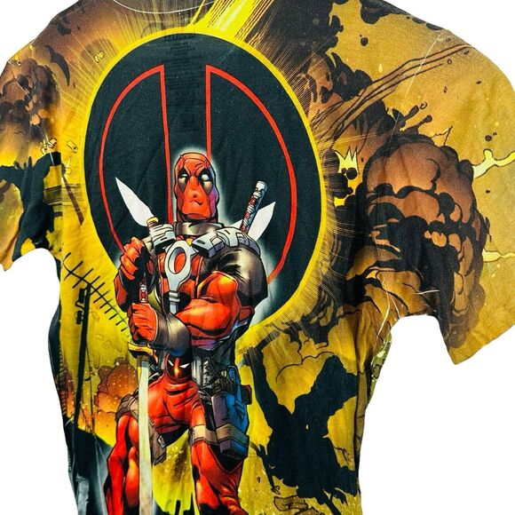 Marvel Deadpool T-Shirt All Over Print Double Sided Short Sleeve Mens Size Large - Picture 7 of 10